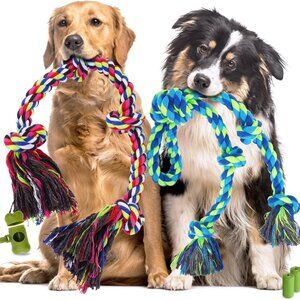 Heavy Duty Dog Rope Toys for Aggressive Chewers, Tough Tug of War Dog Toys for L
